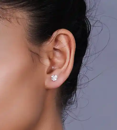 Crystal Heart Studs